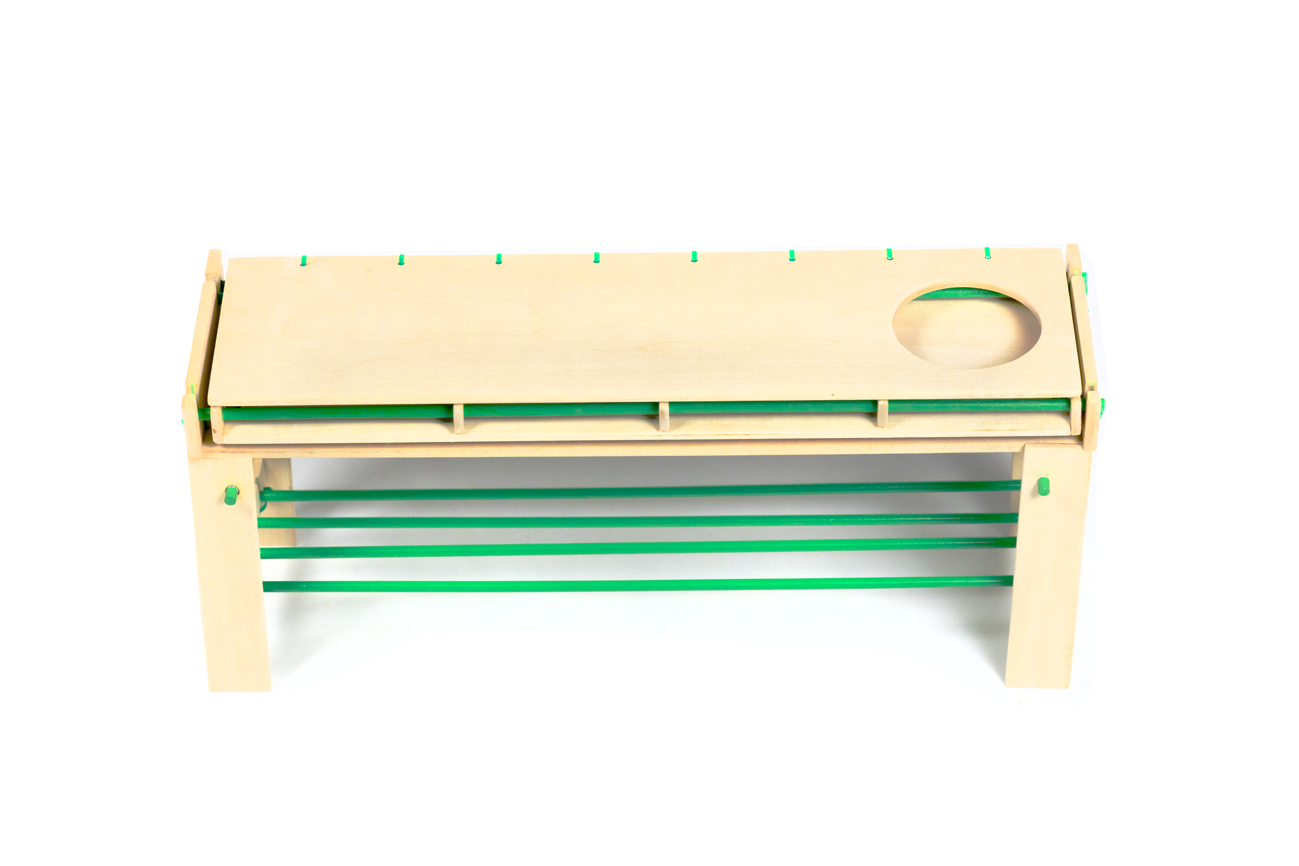 Front view of the [de]construct + [re]configure produce stand model